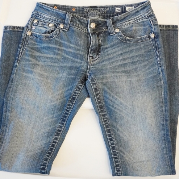 MISS ME Signature Boot Cut Embellish Cross Jeans - Picture 4 of 6